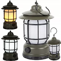 LED kempinga lampa, lukturis ar akumulatoru, USB, āra, ar āķi, Haki krāsa