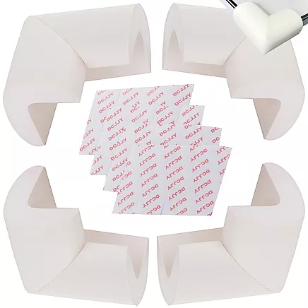 Foam corner protector for furniture corners white stickers x4