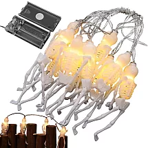 Led Halloween Skelets Virtene Gaismas Ķēdes 2M 10 Skeleti Karājas