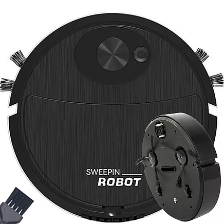 Automātiskais bezvadu robots putekļsūcējs, melns