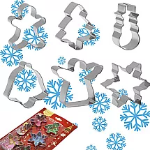 Ziemassvētku Metāla Cepšanas Formas, Piparkūku un Cepumu Formiņas, Veidnes, 6 gab.