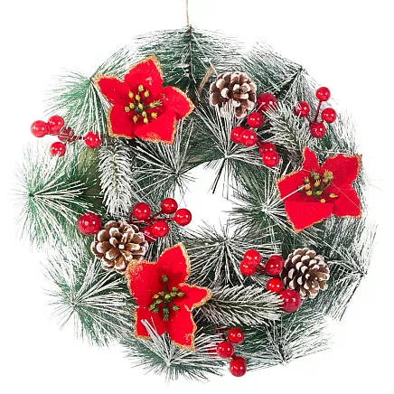 Ziemassvētku Adventes Durvju Vainags, 20 cm