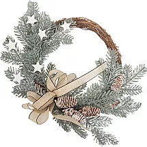 Ziemassvētku Adventes Durvju Vainags, 30 cm