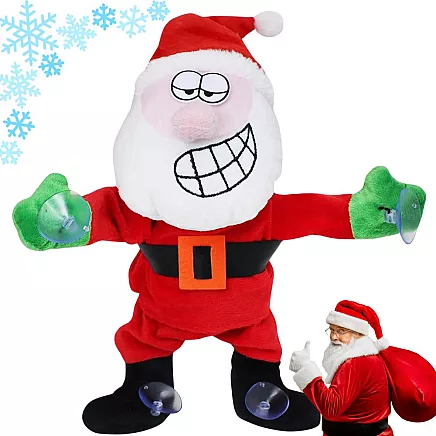 Dejojošs un Dziedošs Ziemassvētku Vecītis, Logu Rotājums, 30 cm