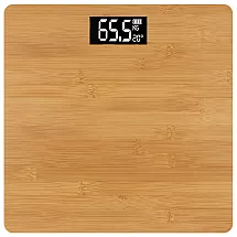 Elektroniskā bambusa digitālā vannas istabas svari ar LCD un temperatūras mērītāju, 180...