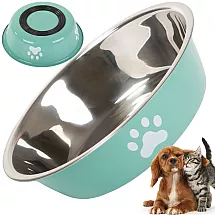 Dog cat food water bowl metal anti-slip pot large 400ml