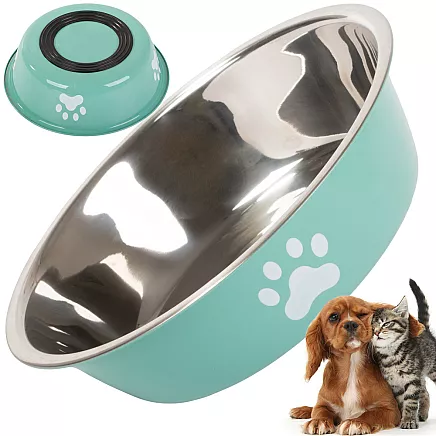 Dog cat food water bowl metal anti-slip pot large 400ml