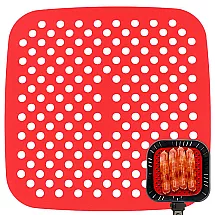 Silikona ieliktnis air fryer fritēšanai, kvadrātveida, 21 cm, sarkans vai melns