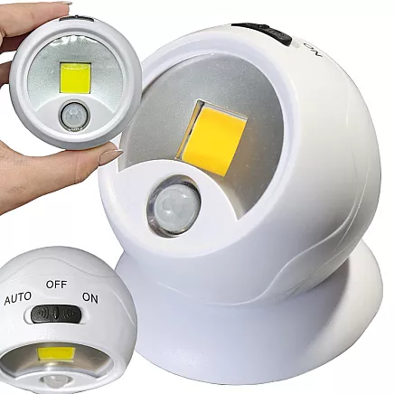 LED kolba 360 bateriju lampa magnēts bezvadu kustības sensors nakts