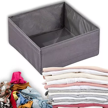 Textile organiser clothes clothes shoe box drawer grey