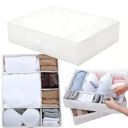 Underwear organiser socks drawer cupboard dividers insert white