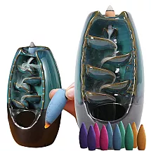 Keramiskais vīraka ūdenskrituma turētājs, 10 konusu, zils