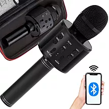 Bezvadu karaoke mikrofons ar Bluetooth skaļruni un maciņu