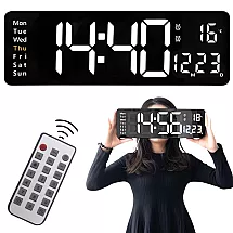 Electronic clock digital led pendant date temperature alarm clock days