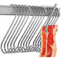 Sausage smoking hooks 10pcs large steel