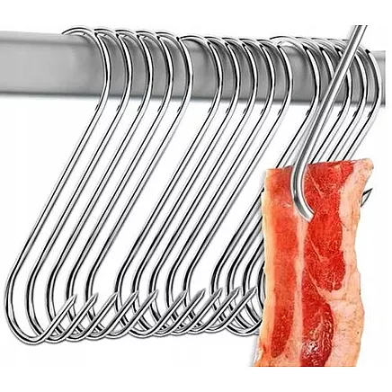 Sausage smoking hooks 10pcs large steel