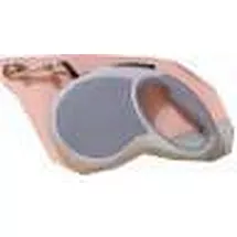 Automātiska suņu pavada 5m, izturīga līdz 15kg, ar bloķētāju, pelēka