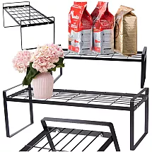 Metal shelf single tier kitchen organiser stand black for the kitchen