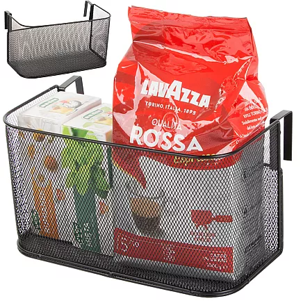 Basket metal door-hung organiser kitchen hanging shelf
