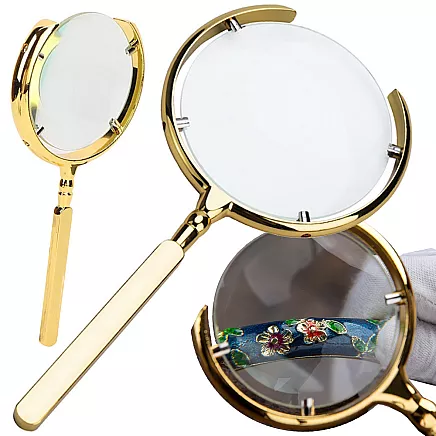 Reading magnifying glass manual magnifying glass gold magnification 6x