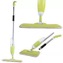 Izturīgs plakanais mops ar smidzinātāju un rotējošu galvu, zaļš