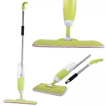 Flat mop with washer rotary solid spray