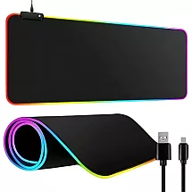 Gaming pad illuminated rgb xxl 90x40 under mouse keyboard usb