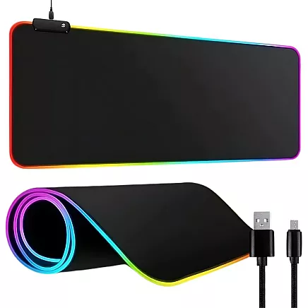 Gaming pad illuminated rgb xxl 90x40 under mouse keyboard usb