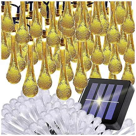 Solar lights garden icicle garland terrace balcony 100 led