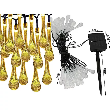 Solar lights garden icicle garland terrace balcony 100 led