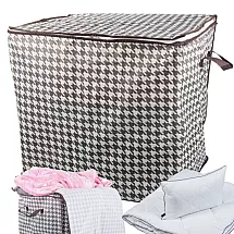 Auduma organizators drēbēm un gultasveļai 100L, salokāma glabāšanas kaste, melnbalts