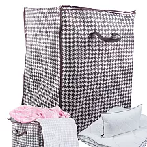 Auduma organizators drēbēm 180L, salokāma uzglabāšanas kaste gultasveļai, melnbalts