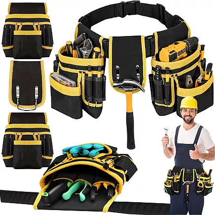 Multi-function tool belt 22 pockets hammer holder