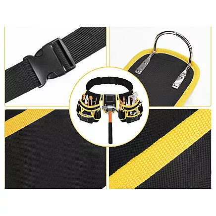 Multi-function tool belt 22 pockets hammer holder