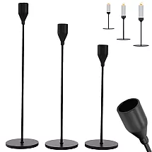 Sveču turētāji glamour metāla komplekts 3 gab.