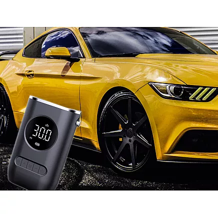 Akumulatora gaisa kompresors auto, velo riepām 10 bar ar LCD