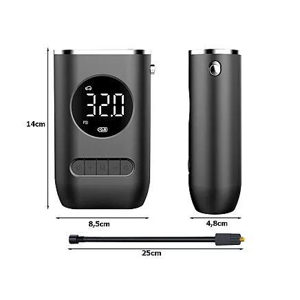 Akumulatora gaisa kompresors auto, velo riepām 10 bar ar LCD