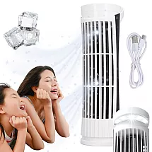 Mini galda torņa ventilators ar LED lampiņu, 2 ātrumi, USB, kluss