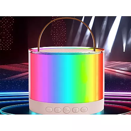 Karaoke set 2x wireless microphone portable bluetooth speaker rgb