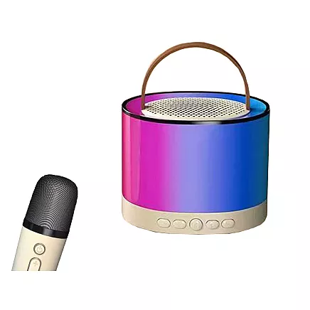 Karaoke set 2x wireless microphone portable bluetooth speaker rgb