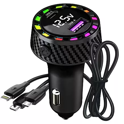 Car charger usb-c 14w and usb-a 15w for cigarette lighter socket fast