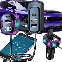 Bluetooth car transmitter fm 3x usb type c adapter charger
