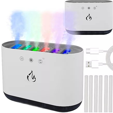 Gaisa mitrinātājs un difuzors ar RGB apgaismojumu un 6 sprauslām