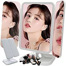 Make-up mirror led illuminated folding make-up mirror usb 3 colours
