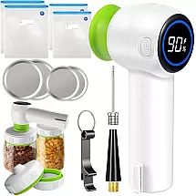 Elektriskais vakuuma sūknis pārtikai, maisiņiem un burkām, balts