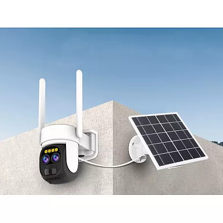 Solar camera wifi ip outdoor rotating camera wifi zoom motion detector ip66