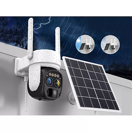 Solar camera wifi ip outdoor rotating camera wifi zoom motion detector ip66