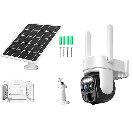 Solar camera wifi ip outdoor rotating camera wifi zoom motion detector ip66