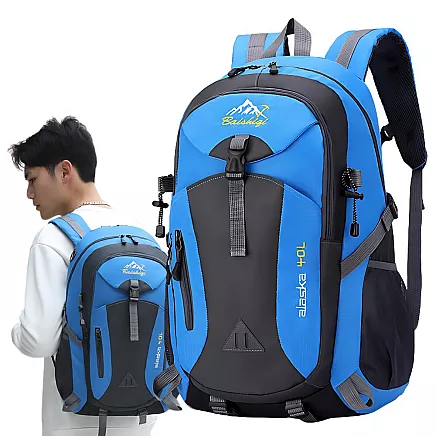 Backpack 40l black travel hiking trekking strong in the mountains durable