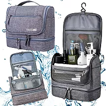 Piekarama ceļojumu kosmētikas soma organaizers, liela, unisex, pelēka